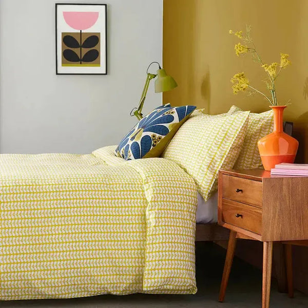 Orla Kiely Tiny Stem Duvet Cover Set - Yellow - Williamsons Factory Shop