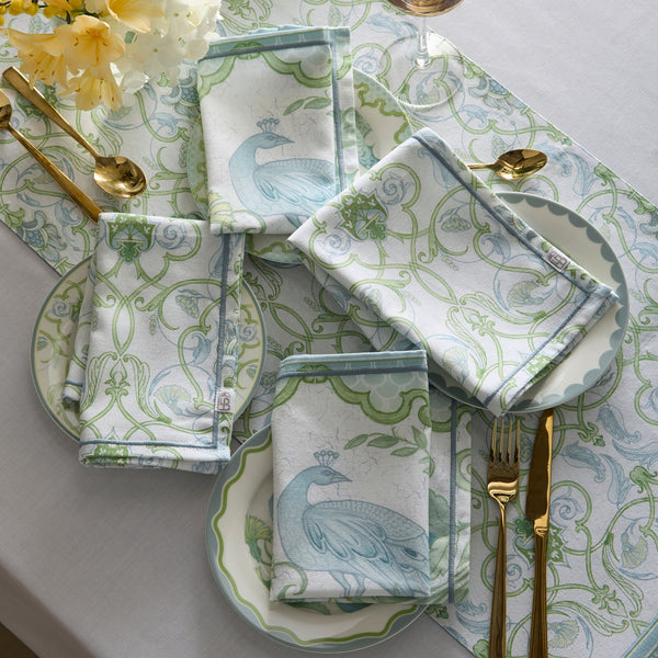 Laurence Llewelyn-Bowen Palm Court Cotton Napkins (4 Pack) - Green