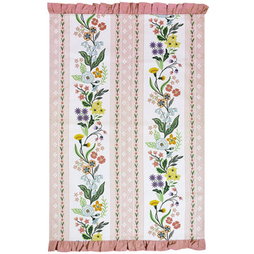 Petals & Prose Cotton Tea Towel - Pink