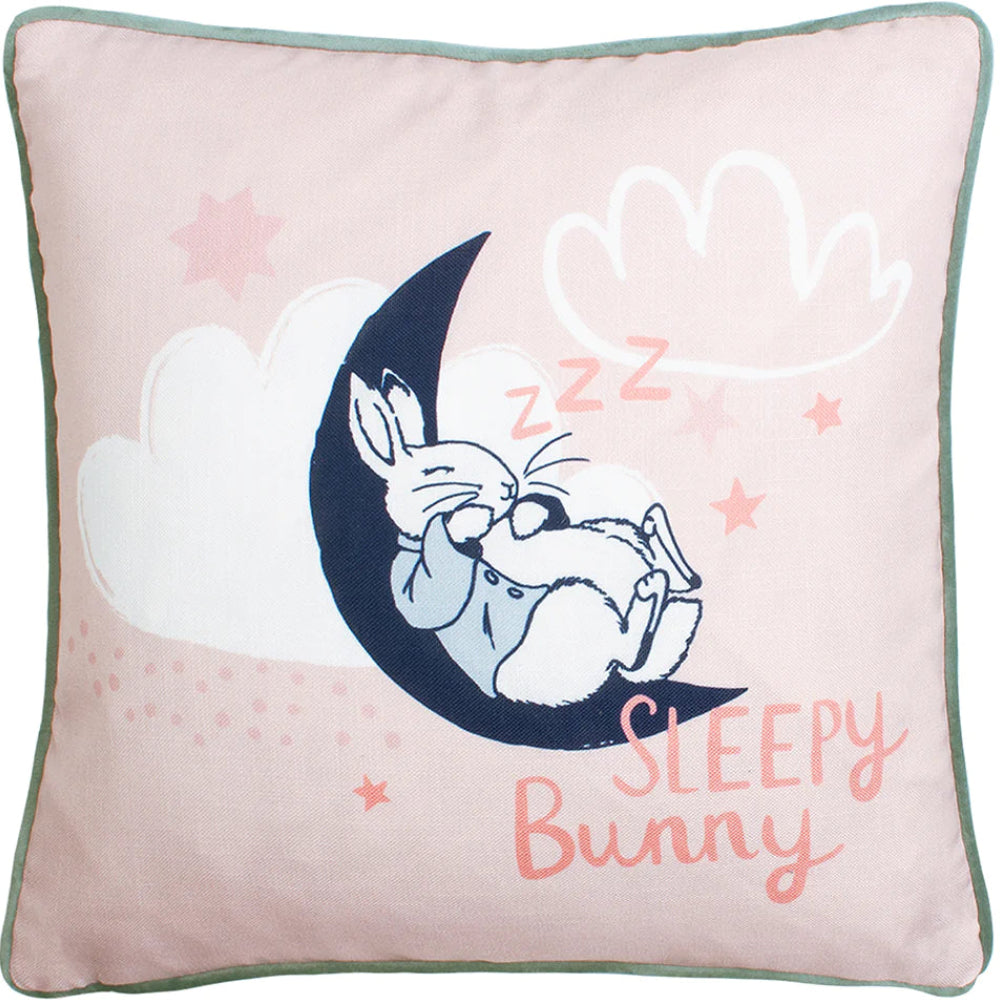 Peter Rabbit Sleepy Head Cushion Cover - Pink - Williamsons Home