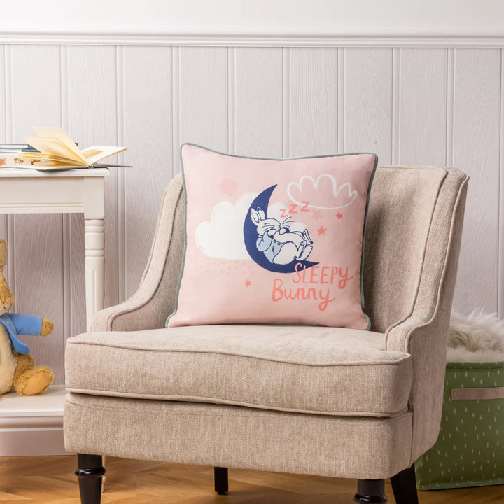 Peter Rabbit Sleepy Head Cushion Cover - Pink - Williamsons Factory Shop