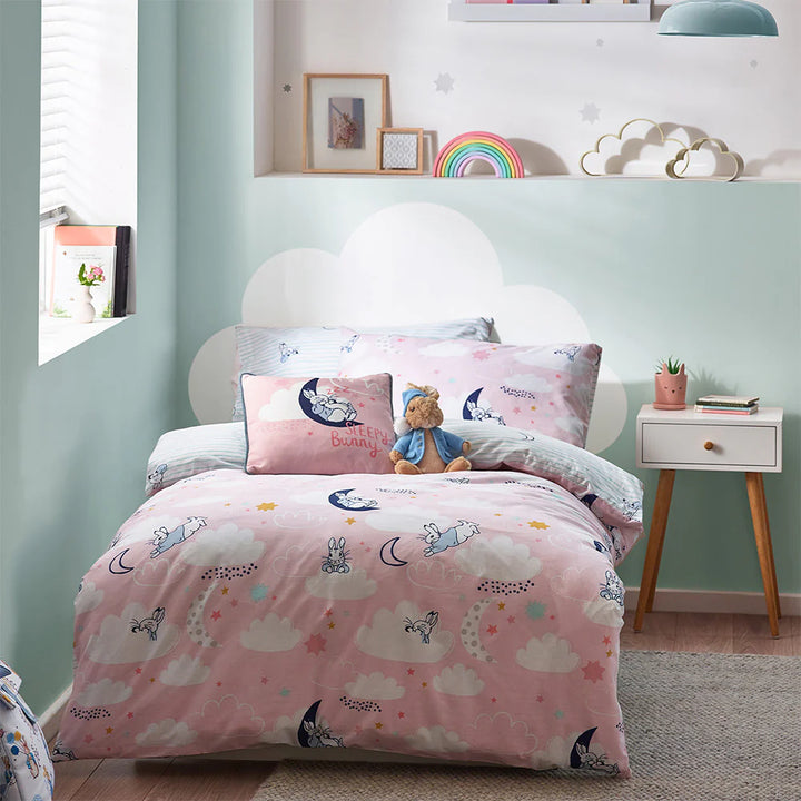 Peter Rabbit Sleepy Head Duvet Cover Set - Pink - Williamsons Factory Shop