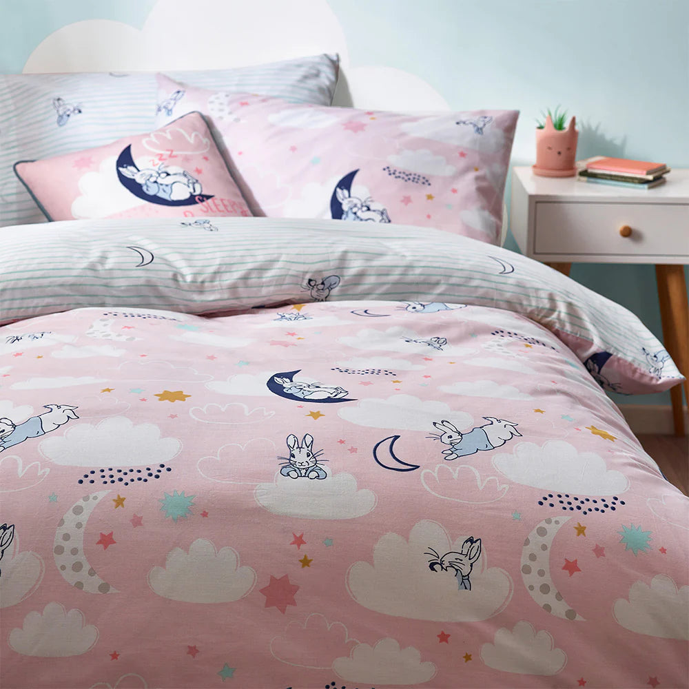 Peter Rabbit Sleepy Head Duvet Cover Set - Pink