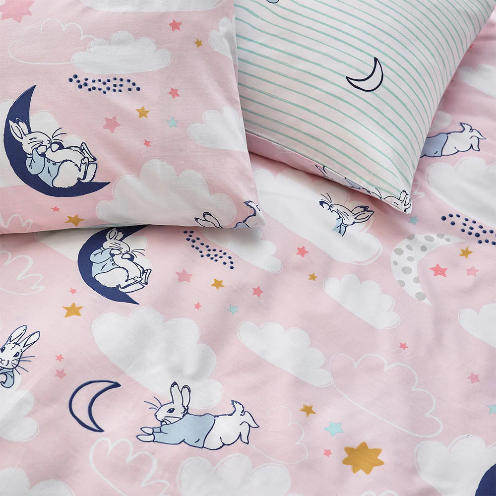 Peter Rabbit Sleepy Head Duvet Cover Set - Pink