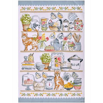 Pantry Cats Cotton Tea Towel - Multi