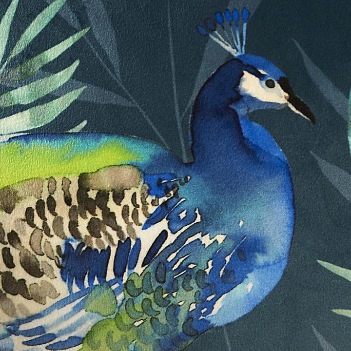 Soiree Peacock Jungle Cushion - Teal - Williamsons Factory Shop