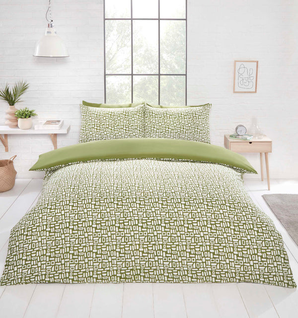 Pebbles Duvet Cover Set - Green
