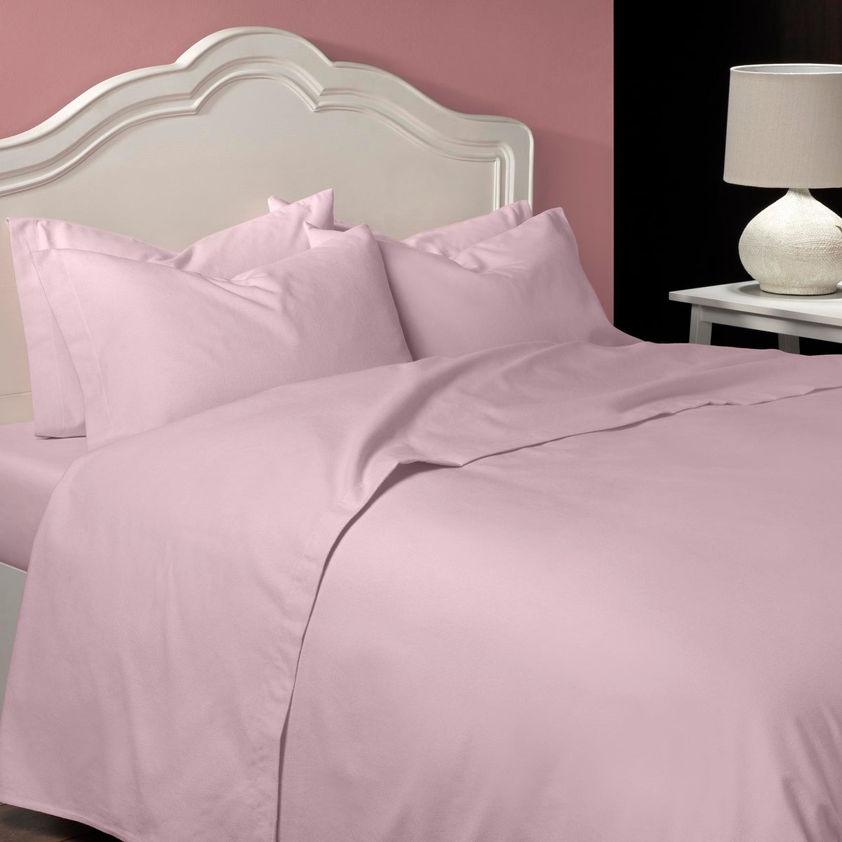 Premium Brushed Cotton Duvet Cover - Pink