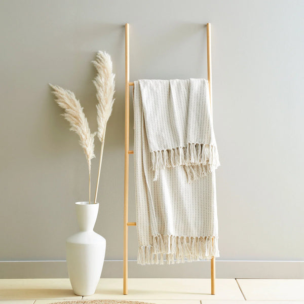 Drift Home Quinn  Recycled Cotton Throw - Cream