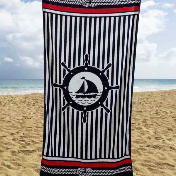 Nautical Sailing Beach Towel