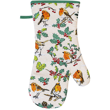 Christmas Robins Gauntlet - Green