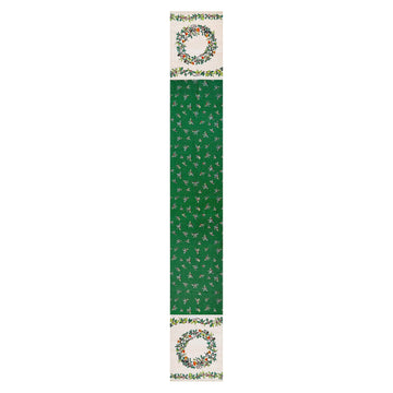 Christmas Robins Table Runner - Green