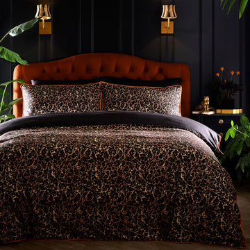 Laurence Llewelyn-Bowen Roxy Leopard Print Duvet Cover Set - Black