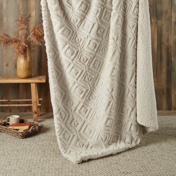 Fusion Snug Romo Throw - Natural - Williamsons Factory Shop