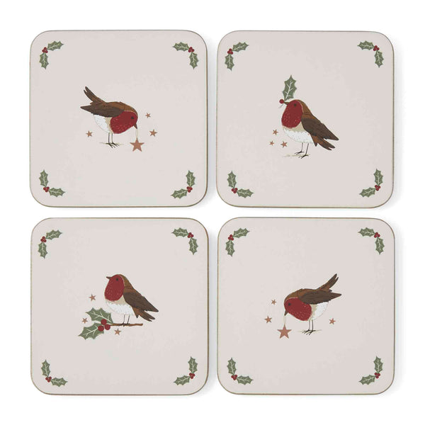 Robins Retreat Christmas Set of 4 Coasters