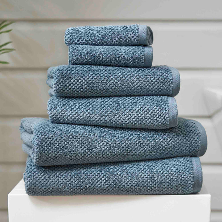 Romeo Textured Quik Dry Towel - Denim - Williamsons Factory Shop