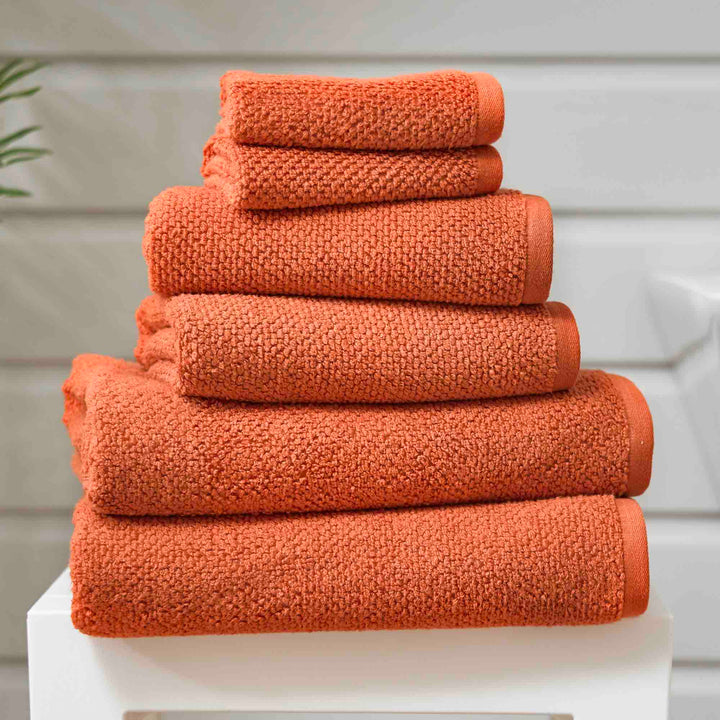Romeo Textured Quik Dry Towel - Paprika - Williamsons Factory Shop