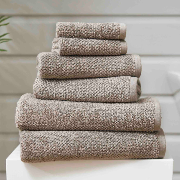 Romeo Textured Quik Dry Towel - Taupe - Williamsons Factory Shop