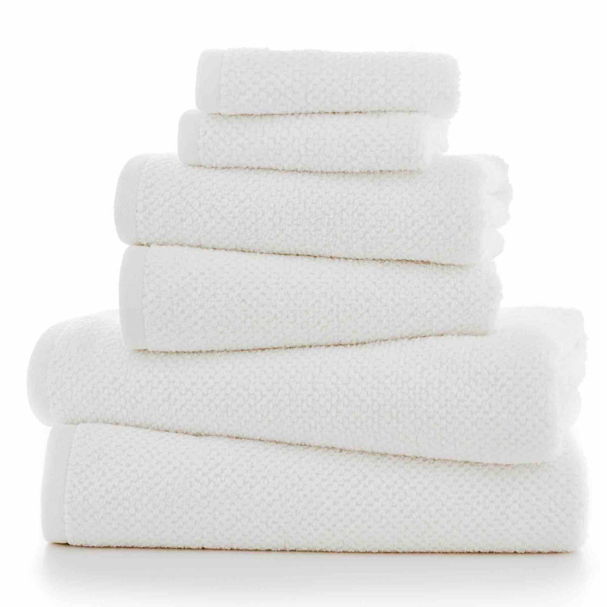 Romeo Textured Quik Dry Towel - White - Williamsons Home