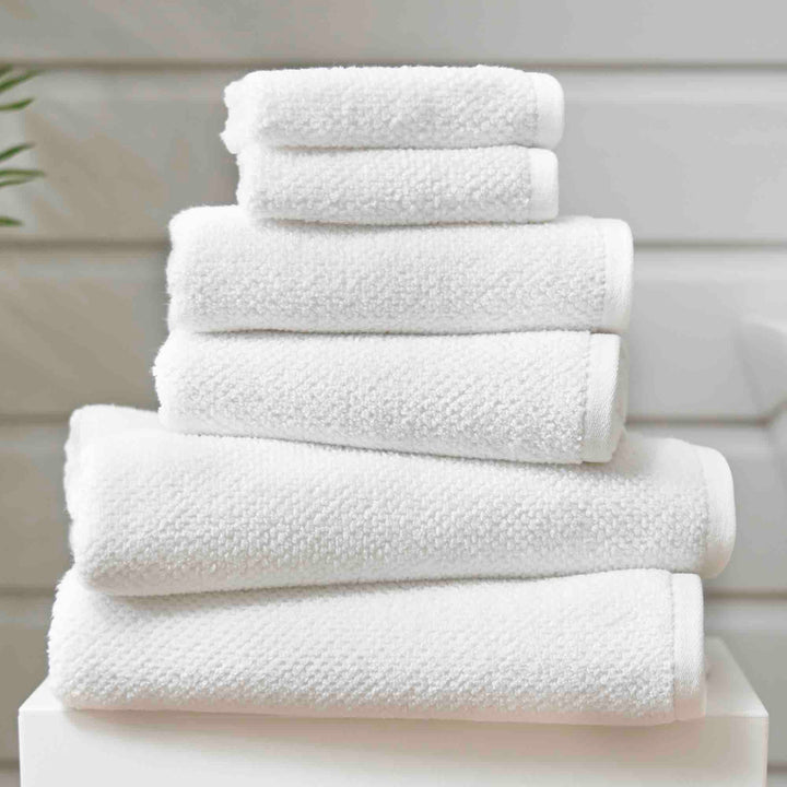 Romeo Textured Quik Dry Towel - White - Williamsons Factory Shop