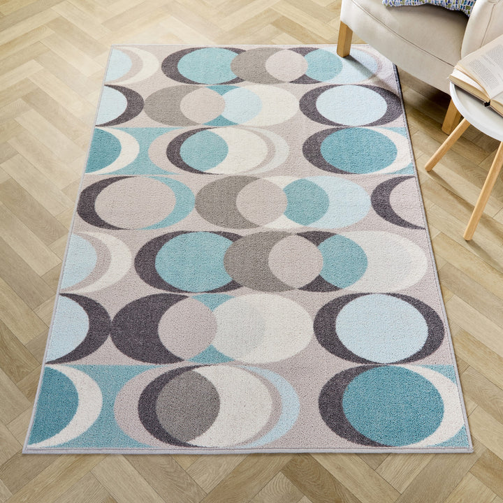Fusion Sander Washable Rug - Duck Egg - Williamsons Factory Shop
