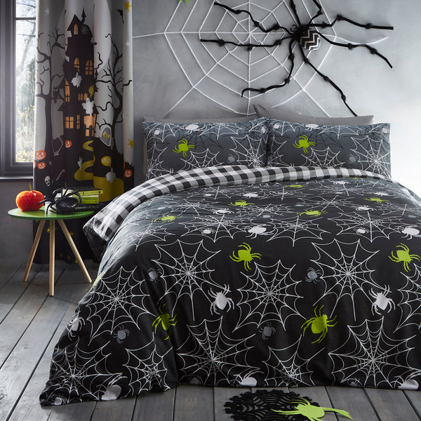 Bedlam Spiders Duvet Cover Set - Grey - Williamsons Factory Shop