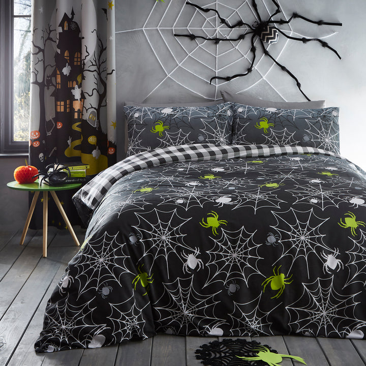 Bedlam Spiders Duvet Cover Set - Grey - Williamsons Factory Shop