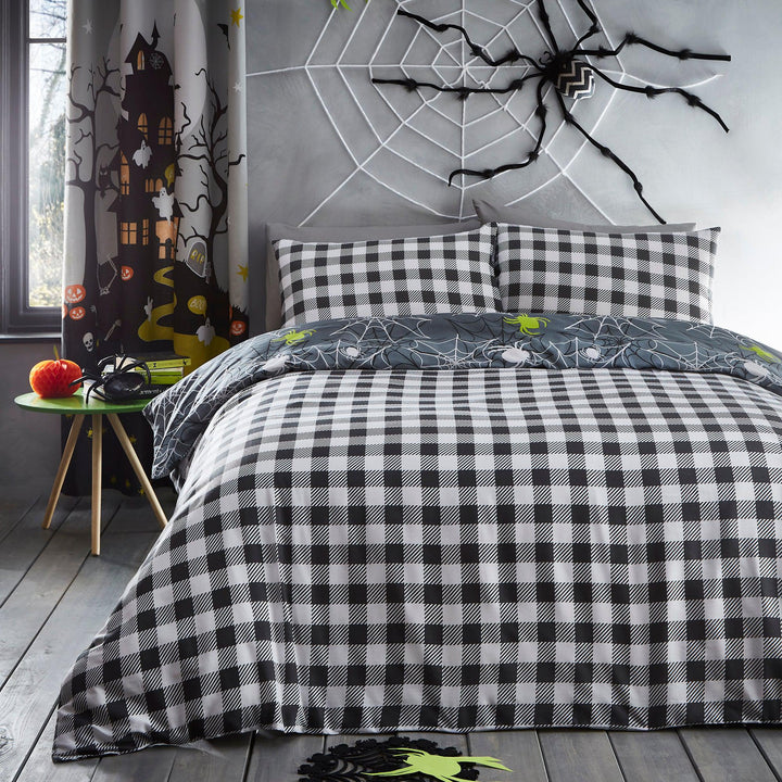 Bedlam Spiders Duvet Cover Set - Grey - Williamsons Factory Shop