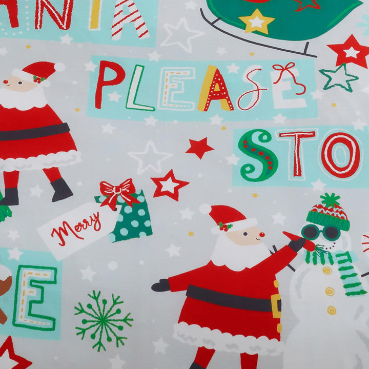 Bedlam Santa Please Stop Here Duvet Cover Set - Grey - Williamsons Factory Shop