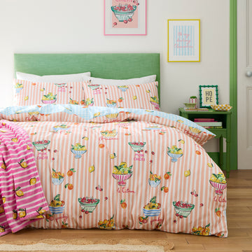 Parure de couette Fusion Fruits d'été - Multicolore