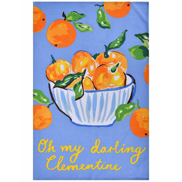 Summer Fruits Cotton Tea Towel - Blue