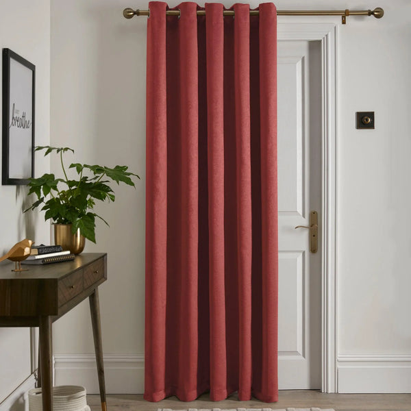 Fusion Strata Eyelet - Panel Door Curtain - Terracotta - Williamsons Factory Shop