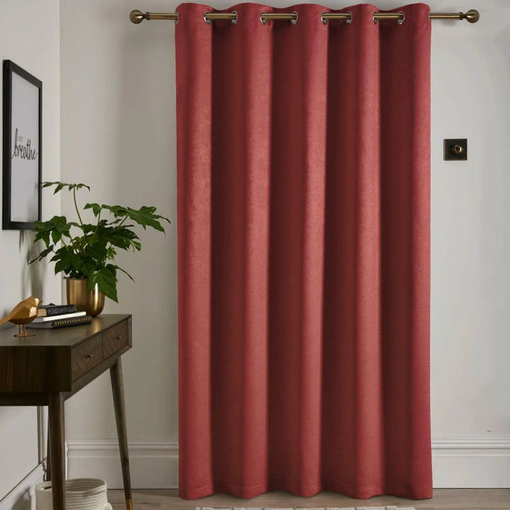 Fusion Strata Eyelet - Panel Door Curtain - Terracotta - Williamsons Factory Shop