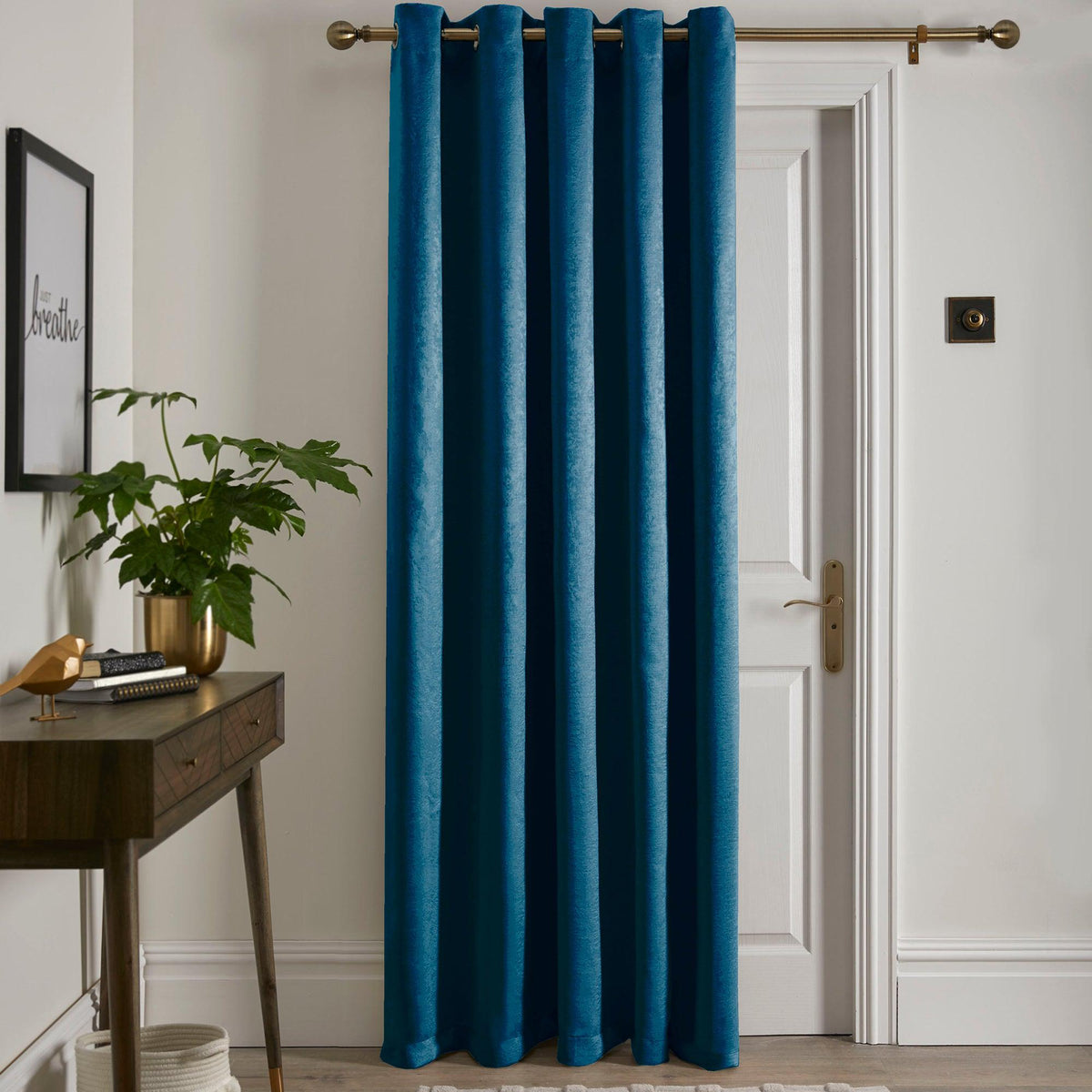 Fusion Strata Eyelet - Panel Door Curtain - Teal