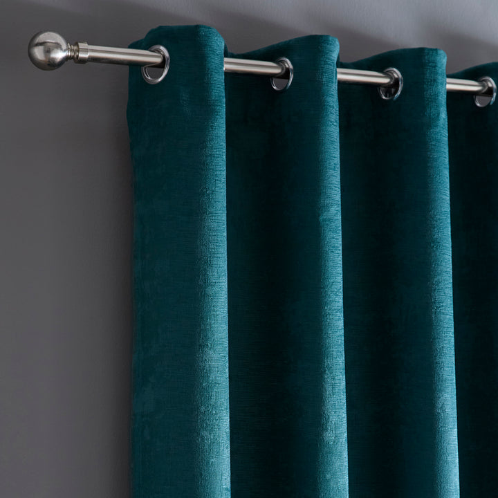 Fusion Strata Eyelet Curtains - Forest Green - Williamsons Factory Shop