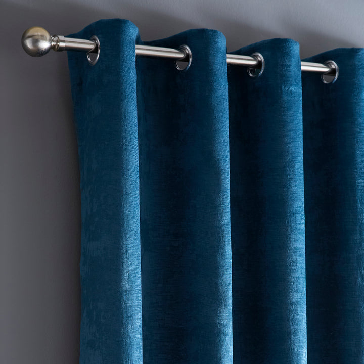 Fusion Strata Eyelet Curtains - Teal - Williamsons Factory Shop