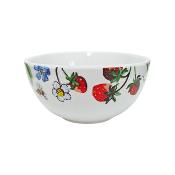 Bol en porcelaine Champ de fraises - Vert