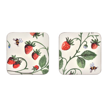 Strawberry Patch Coasters 4 Pack - Green