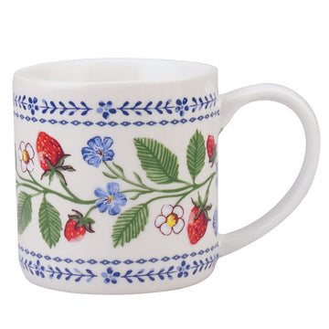 Strawberry Patch Bone China Mug - Green