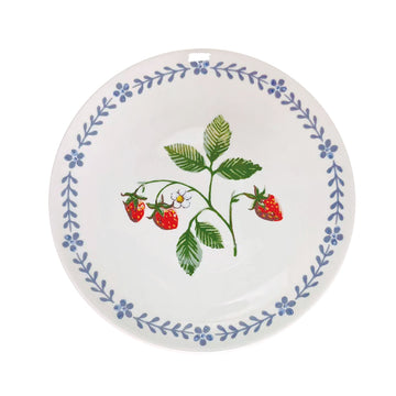 Strawberry Patch Porcelain Side Plate - Green