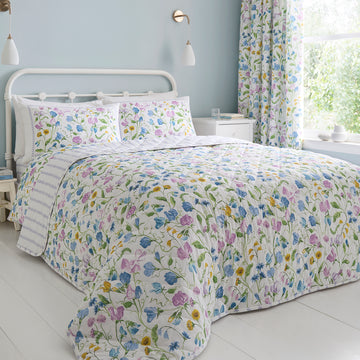 Sweetpea Floral Bedspread - Lilac