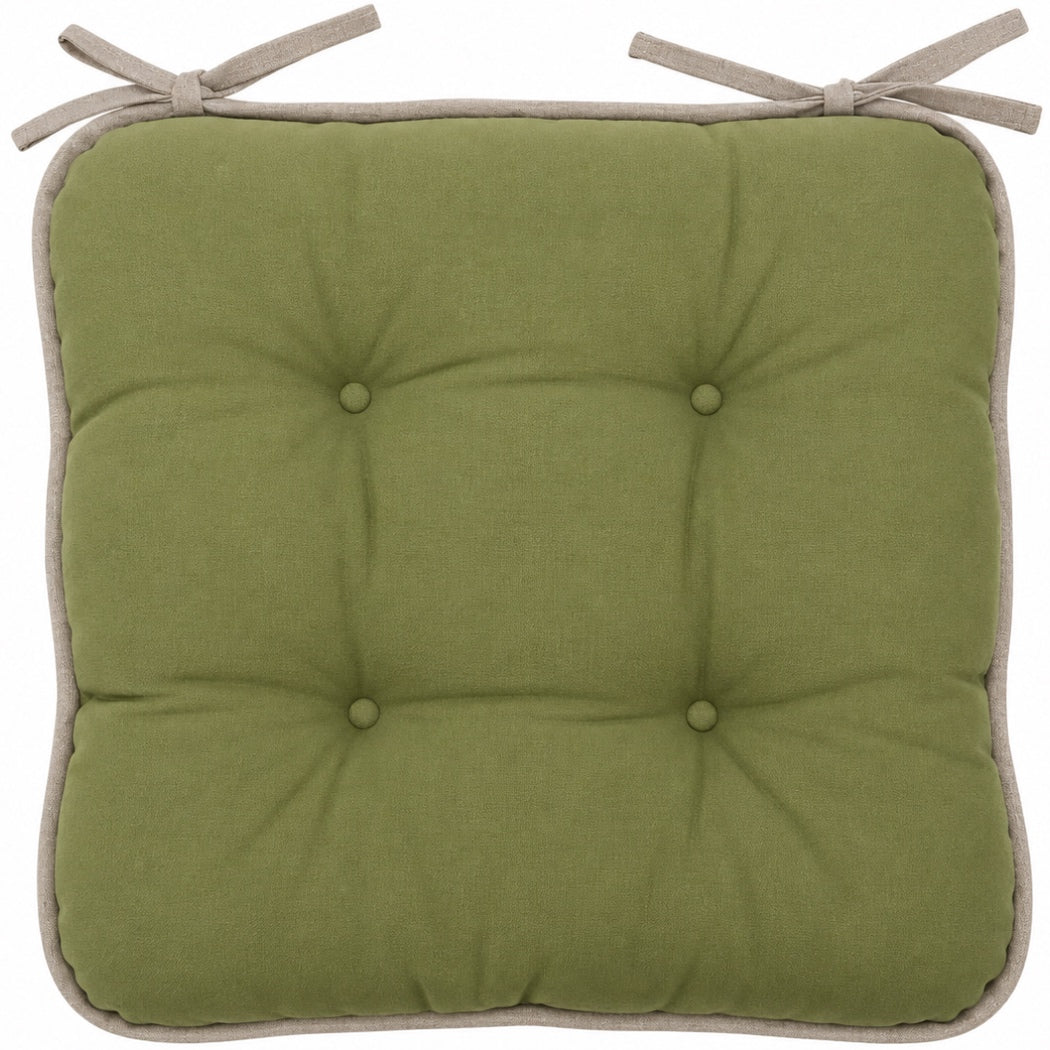 Green Piped Edge Seat Pad (2 Pack)