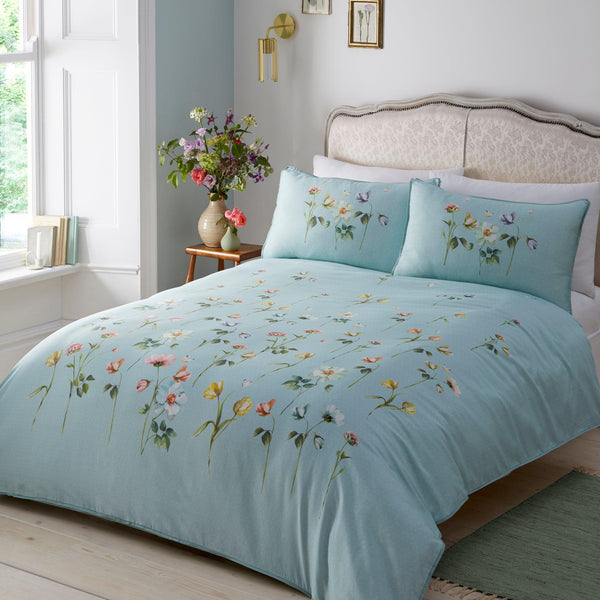 Appletree Heritage Serenity Duvet Cover Set - Duck Egg - Williamsons Factory Shop