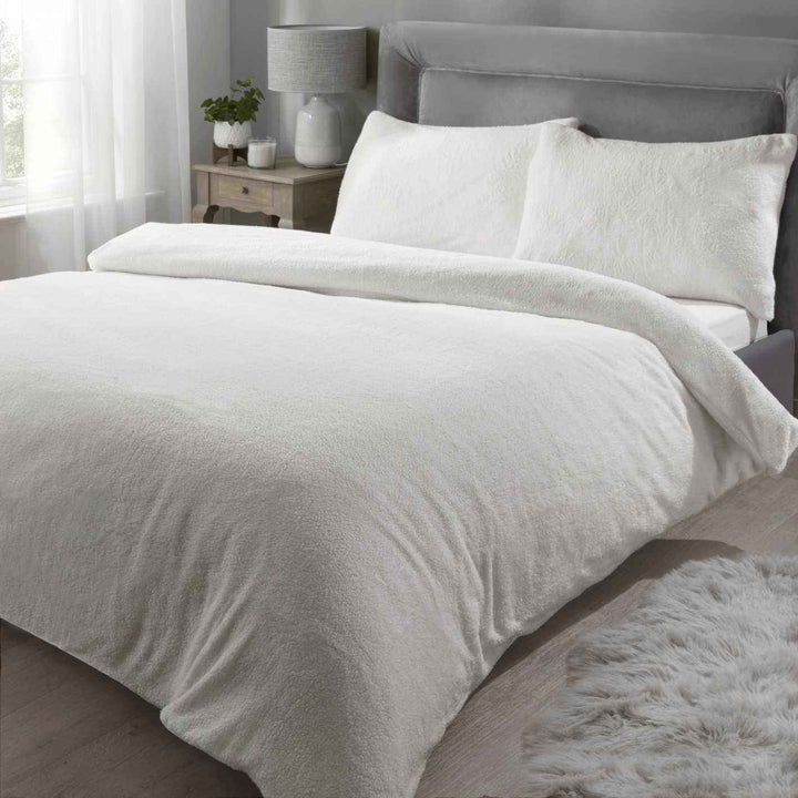Sherpa Teddy Fleece Duvet Cover Set Cream – Williamsons Factory Shop