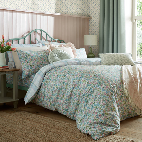 Laura Ashley Sherston Duvet Cover Set - Powder Blue - Williamsons Factory Shop
