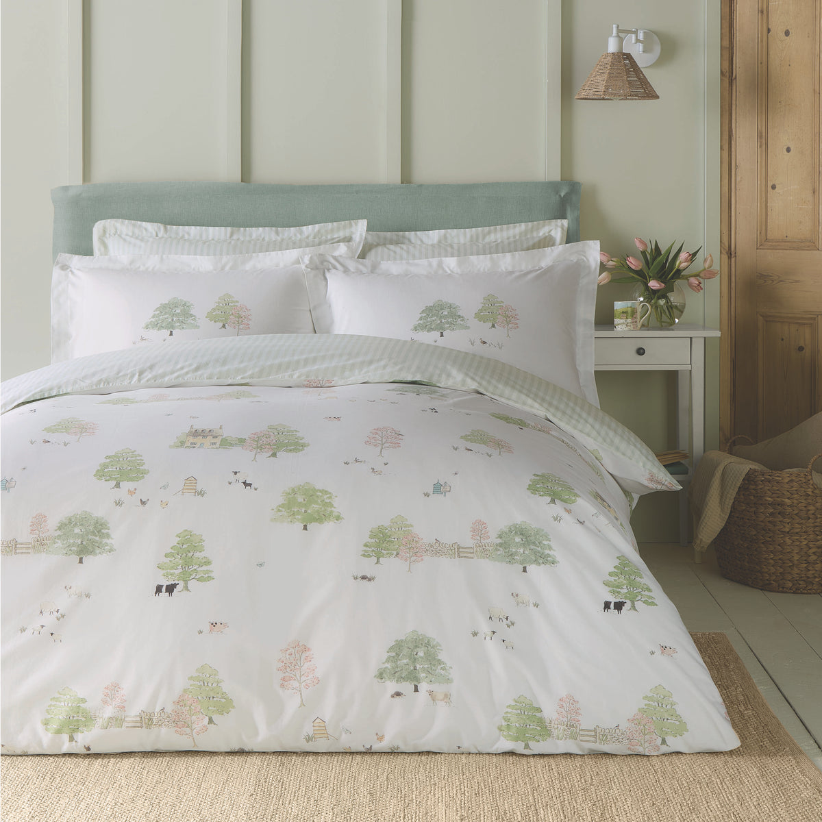 Sophie Allport Spring Cottage Duvet Cover Set - Green