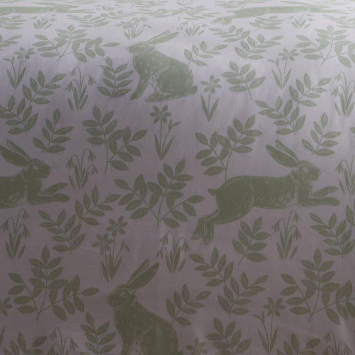Dreams & Drapes Spring Rabbits Duvet Cover Set - Green - Williamsons Factory Shop