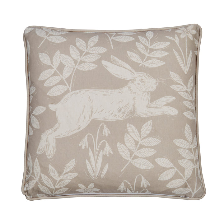 Dreams & Drapes Spring Rabbit Outdoor Cushion - Duck Egg - Williamsons Factory Shop