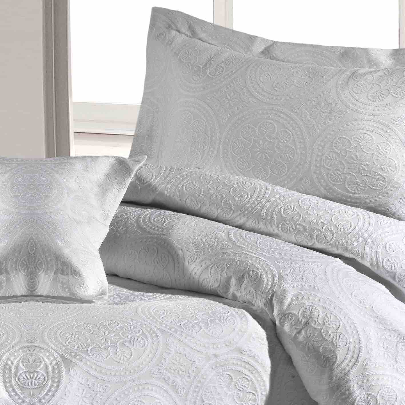 Stowe Jacquard Duvet Cover Set - White