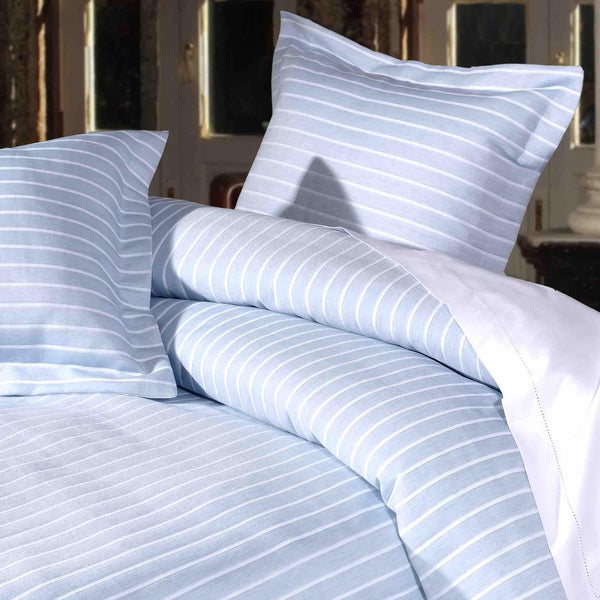 Stripes Jacquard Duvet Cover Set - Sky Blue - Williamsons Factory Shop